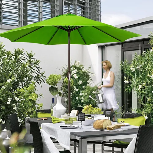 Miniatura 6 de Blissun - Sombrilla de aluminio para patio al aire libre de 9 pies, sombrilla de mesa para exteriores, sombrilla de jardín, sombrilla de mercado
