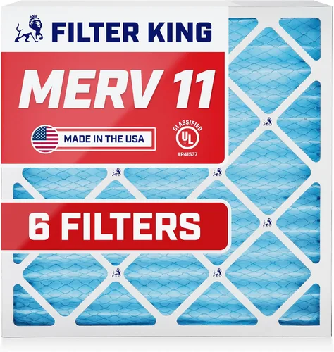 Filter King Filtro de aire de 5.88x12.13x1 | Paquete de 6 | Filtros plisados MERV 11 HVAC para horno A/C | Fabricado en Estados Unidos | Tamaño