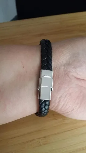 Miniatura 4 de Murinsar Pulsera de cuero con nombre personalizado grabado en hielo, para concienciación de enfermedades, alarma de identificación, salvavidas