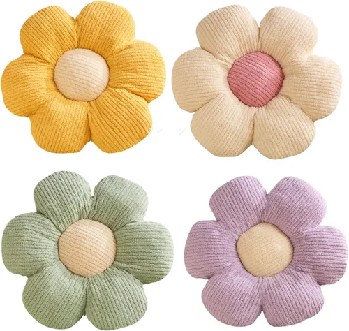 Miniatura 11 de XIAIJIA Cojín con forma de flor, almohada con diseño de flores y margaritas decorativa, cojín para cama, cojín de suelo, cojín suave para asiento