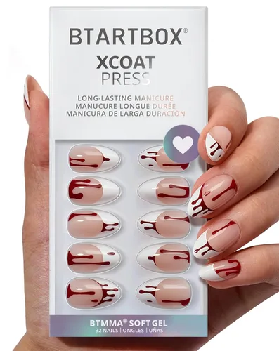 Miniatura 21 de BTArtbox Uñas Postizas Blancas Cortas a Presión - Uñas Postizas de Gel Suave en Forma de Almendra, Uñas Blancas con Pegamento para Uñas, Uñas