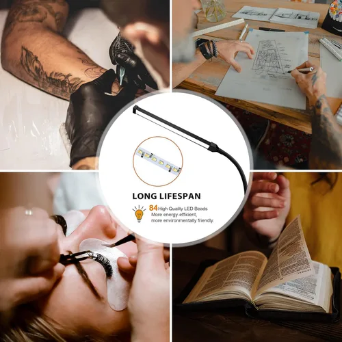 Miniatura 2 de EBEST Lámpara de pie LED para extensiones de pestañas, lámparas de pie para oficina, lámpara de pestañas de tatuaje, lámpara de lectura para Negro