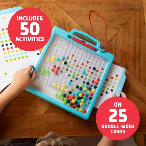 Miniatura 3 de Chuckle & Roar Pizarra magnética de puntos para niños a partir de 3 años, multicolor, 50 actividades, kit de arte de puntos sin ensuciar