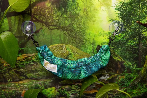 Miniatura 6 de Accesorios para tanque de Gecko con cresta, hamaca de reptil y hamaca de lagarto (100% poliéster, 7.5 x 2 pulgadas, una ventosa) Accesorios