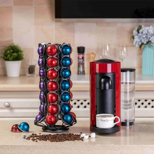 Miniatura 6 de ZCDCP Nespresso Vertuo - Soporte para cápsulas, almacenamiento de 360 grados para 60 cápsulas, organizador de café negro