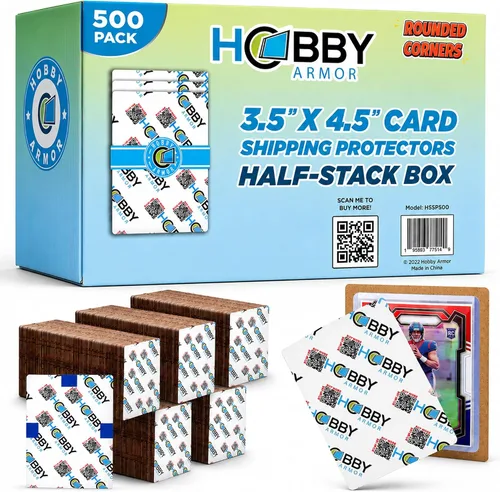Hobby Armor - Paquete de 500 protectores de envío de tarjetas coleccionables de 3.5 x 4.5 pulgadas con esquinas redondeadas, protector de tarjetas