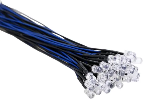 Miniatura 12 de 30 piezas de luces LED UV de 12 voltios, 3 mm, diodo emisor precableado, 20 cm, DC 12 V, lente transparente, luz LED ultravioleta, pequeñas lámparas