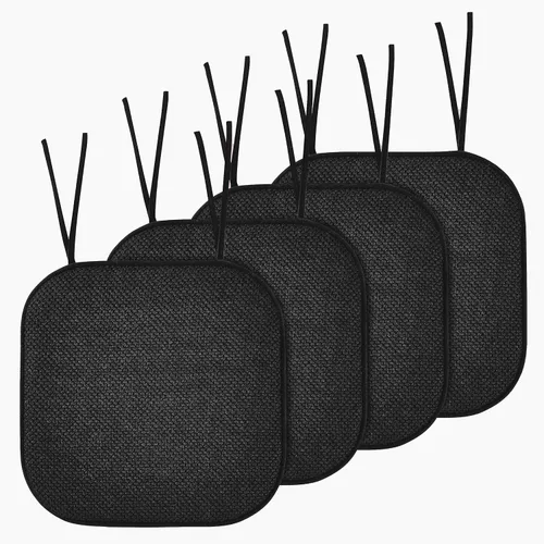 Miniatura 44 de Elegant Comfort Fundas de cojín para silla con lazos y parte trasera de goma antideslizante, espuma viscoelástica gruesa, almohadilla de cojín