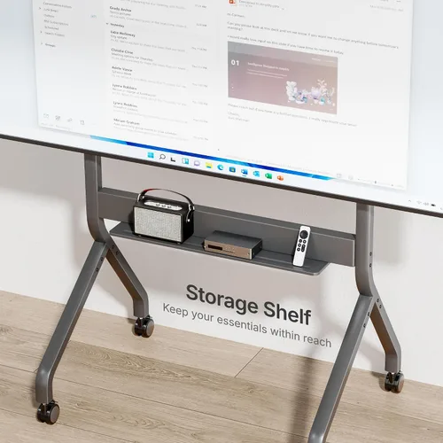 Miniatura 5 de FortiLift - Soporte de TV prémium para pantallas de 55 a 90 pulgadas de hasta 198 libras, carrito de TV rodante de clase empresarial con manivela