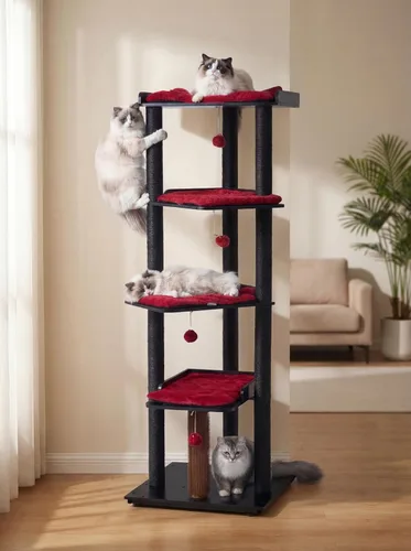 Miniatura 5 de FourFurPets Árbol para gatos resistente, árbol de gato de 67.7 pulgadas para gatos de interior grande y adulto, torre moderna para gatos grandes