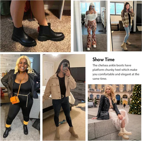 Miniatura 2 de Jeossy Botines Chelsea 9620 para mujer Botines elásticos con plataforma y suela de lengüeta a la moda