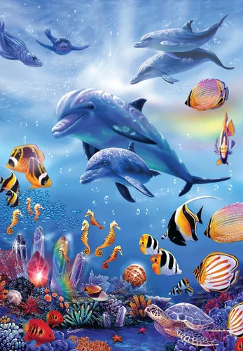 Miniatura 4 de Anatolian Puzzle - Delfines riendo, Rompecabezas de 260 piezas # 3348