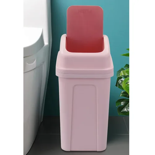 Miniatura 3 de Bote de basura pequeño de 7 L con tapa giratoria, cubo de basura interior de 1.8 galones con tapa (rosa)