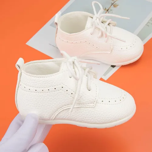 Miniatura 3 de Sawimlgy Zapatos Oxford de cuero suave de primera calidad para bebés y niñas, zapatos de boda con suela de goma resistente, impermeables