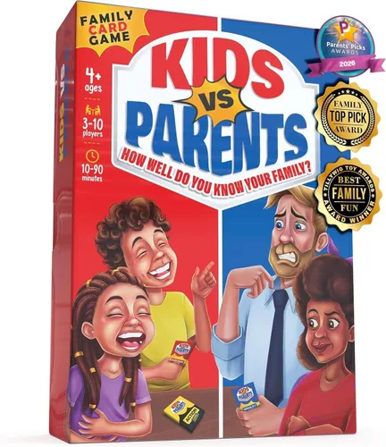Kids VS Parents - Un divertido juego familiar con iniciadores de conversación y desafíos divertidos - Juego de cartas para niños, adolescentes y