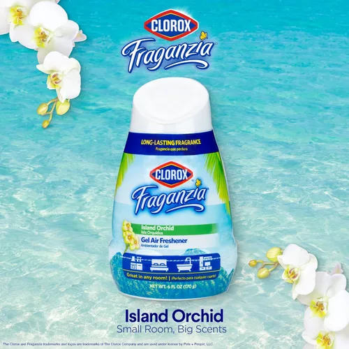 Miniatura 2 de Clorox Fraganzia - Ambientador de gel con aroma a orquídea isla, sin enchufe, sin batería, para habitaciones pequeñas, armarios, cocinas, baños