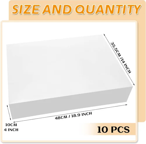 Miniatura 2 de Tudomro Paquete de 10 cajas para pasteles de 19 x 14 x 4 pulgadas, cajas de cartón para tartas, cajas rectangulares grandes, papel kraft sin ventana