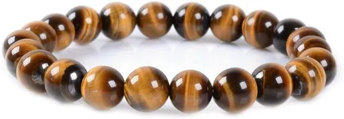 Miniatura 35 de Justinstones Pulsera elástica de cuentas redondas de 0.315 in con gemas semipreciosas, unisex, 7 pulgadas