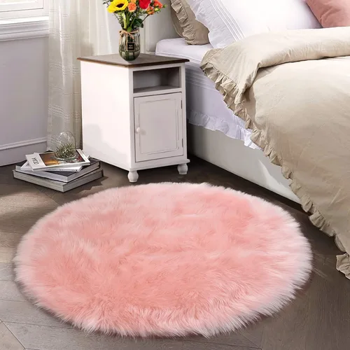 Miniatura 101 de Latepis - Tapete rectangular de piel sintética tipo lana de oveja suave, esponjosa y lavable para sala de estar, dormitorio, sala de juegos o Blanco