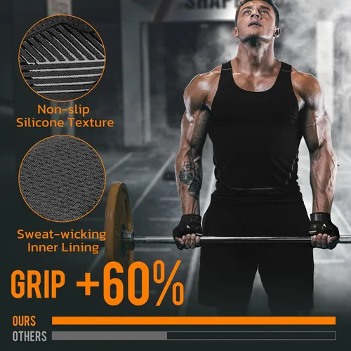 Miniatura 4 de ATERCEL Guantes de entrenamiento de gimnasio para hombres y mujeres, guantes de levantamiento de pesas con excelente agarre, guantes ligeros