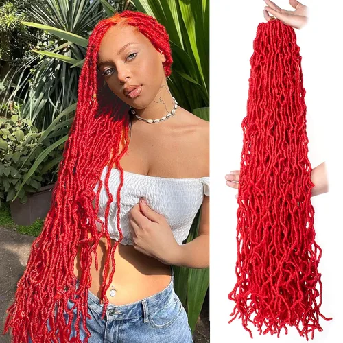 Miniatura 13 de Leeven Nuevas Trenzas de Ganchillo de Cabello con Locs Falsos Suaves de 24 Pulgadas de Largo Locs de Diosa Desgastados 6 Paquetes Negro Natural