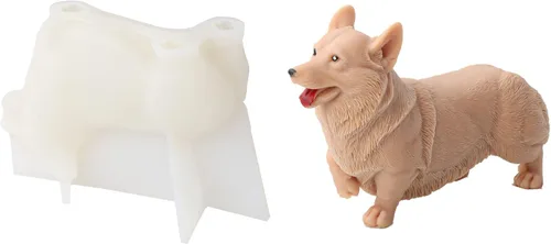 Molde de silicona para velas 3D para perros, molde de jabón de animales para chocolate, dulces, decoración de pasteles, vela de cera de soja, jabón,