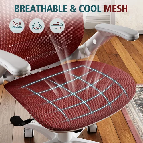 Miniatura 9 de GABRYLLY Silla de oficina ergonómica, silla de escritorio de casa de respaldo alto con reposacabezas, brazos abatibles, inclinación de 90-120°