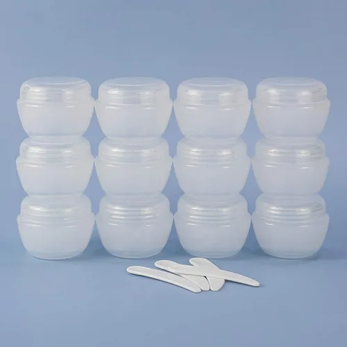 Miniatura 6 de LONGWAY - Recipiente de plástico transparente para loción de viaje, bote con tapa tamaño muestra, pequeños recipientes de plástico de viaje