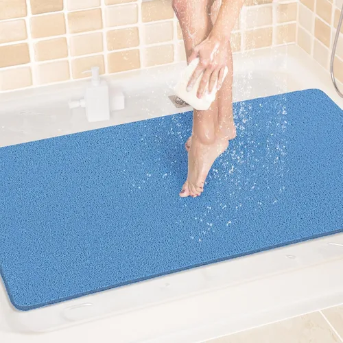 Miniatura 63 de LuxStep - Tapete de ducha, de 24 x 36 pulgadas, tapete de baño antideslizante con drenaje, tapete de baño de cloruro de polivinilo, de secado Gris