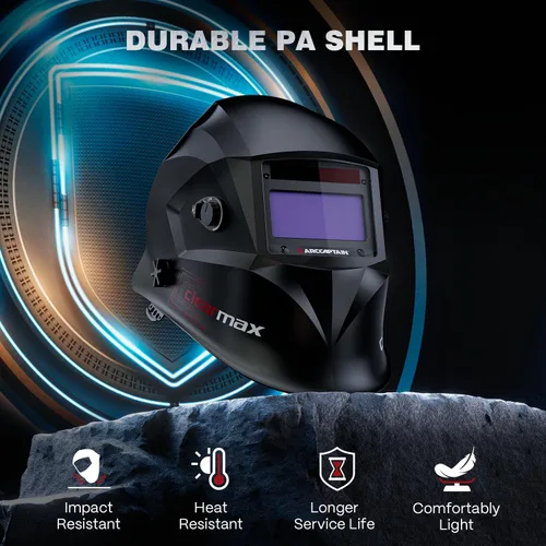 Miniatura 2 de ARCCAPTAIN Casco de Soldar con Pantalla de Visualización Grande, Claridad Óptica Superior 1/1/1/1, Capucha de Soldar con Oscurecimiento Automático
