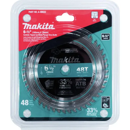 Miniatura 2 de Makita A-99932 6-1/2" 48T Hoja de sierra de inmersión inalámbrica con punta de carburo