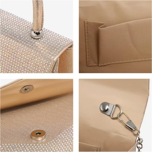 Miniatura 6 de Dasein Bolso de noche para mujer, embragues de fiesta, bolsos de boda, cóctel, baile de graduación, bolsos con purpurina esmerilada