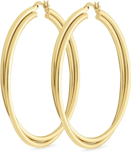 Miniatura 17 de Milla Crossover Twisted Hoop Earrings for Women – Hypoallergenic Silver or Gold Statement Hoops – Lightweight & Easy to Wear