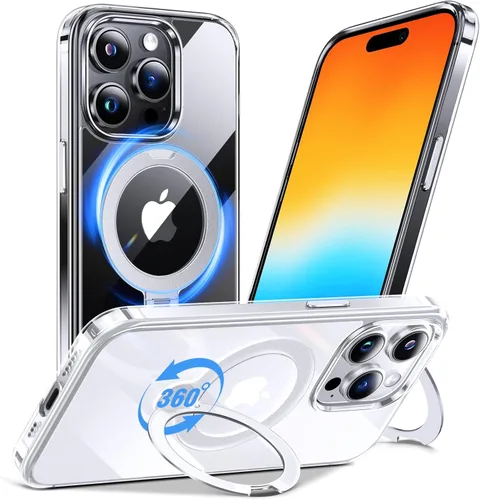 Miniatura 19 de Anqrp Funda transparente con función atril magnética con junta tórica para iPhone 12/12 Pro, compatible con Mag-Safe, de grado militar, reforzada