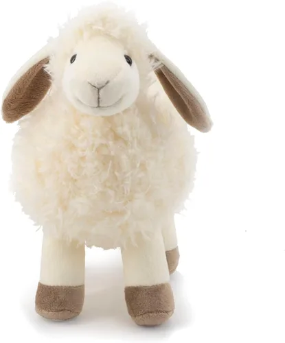 Peluche de oveja blanca y crema de 8.5 pulgadas para niños y niñas, juguetes de peluche de cordero suaves y adorables para bebés recién nacidos,