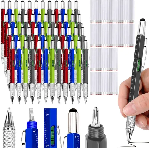 Miniatura 12 de Zhanmai - 72 bolígrafos multiherramienta 6 en 1 para regalo del Día del Padre, herramienta de destornillador, bolígrafo multifuncional para papá