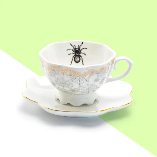 Miniatura 4 de Grace Teaware Spider Web - Taza de té y platillo de vieira de oro blanco