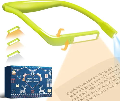 Miniatura 21 de Luz de cuello para leer libros para amantes de la lectura, recargable 2000mAh 10-80Hrs luz de libro amplia amigable para los ojos, regalos de Negro