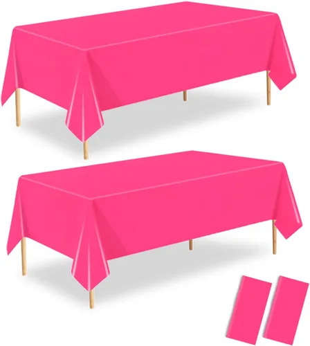 Miniatura 27 de Mantel desechable rojo, paquete de 2 manteles rectangulares de plástico rojo de 54 x 108 pulgadas, para fiesta de cumpleaños, boda, Navidad