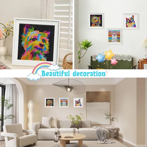 Miniatura 5 de UiSdfuy Kits de arte de diamantes para niños, artes y manualidades de 8, 9, 10, 11 y 12 años, arte de diamantes para niños, arte de gemas paquete
