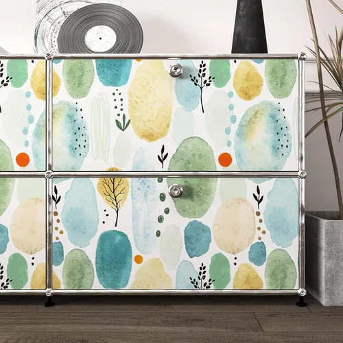 Miniatura 6 de Papel tapiz abstracto azul para despegar y pegar, papel de contacto geométrico, papel tapiz bohemio para baño, papel de pared autoadhesivo extraíble