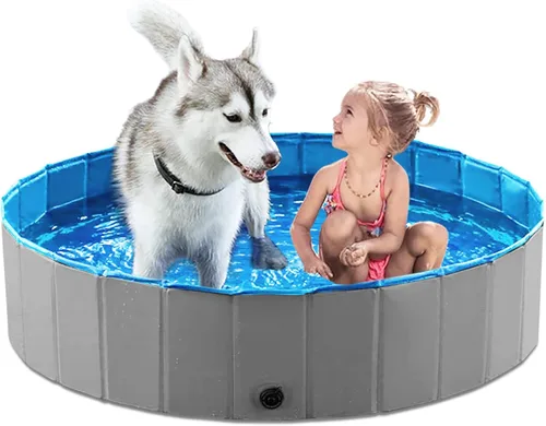 Miniatura 12 de Jasonwell Piscina plegable para perros y mascotas, piscina plegable para mascotas, bañera para niños, piscina para cachorros, perros pequeños, Mdf