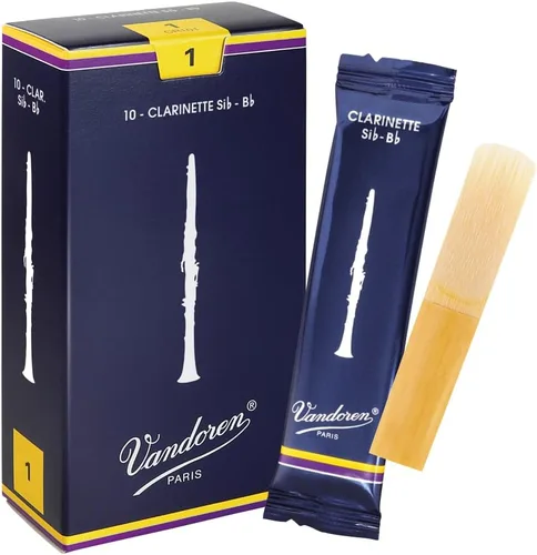 Vandoren CR101 Bb lengüetas tradicionales para clarinete con resistencia 1; Caja de 10