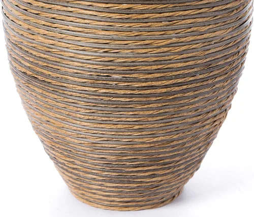 Miniatura 7 de Jarrón artificial de ratán de 38 pulgadas de alto en elegante color beige, pieza de declaración para decoración de sala de estar, entrada o pasillo