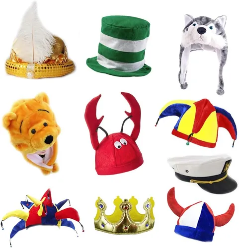 Paquete de 6 divertidos sombreros de fiesta para adultos, varios sombreros de disfraces, accesorios de cabina de fotos para fiestas de disfraces,