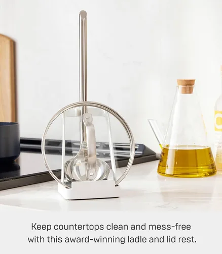 Miniatura 2 de Yamazaki Home Torre soporte para cucharones - Soporte para tapa para utensilios de cocina - Acero Blanco