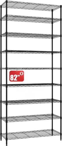 Miniatura 8 de Finnhomy Estantería de alambre de 8 niveles, estantería ajustable de alambre de acero, 14 x 36 x 80 pulgadas, 8 estantes de almacenamiento de metal