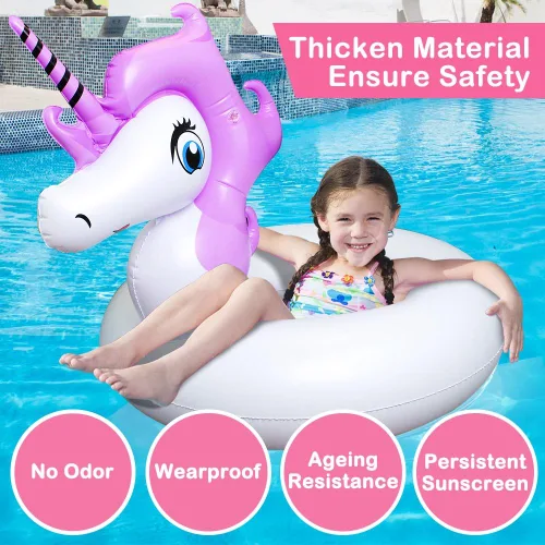Miniatura 2 de Flotador de piscina de unicornio, flotadores de piscina para niños, flotador inflable de unicornio para piscina, flotadores para niños, anillos