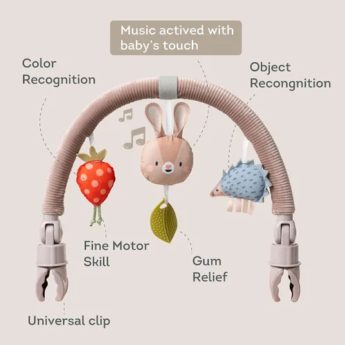 Miniatura 7 de Taf Toys Arco Ideal para lactantes y niños pequeños, se adapta a cochecito y carriola, arco de actividad con juguetes fascinantes, estimula