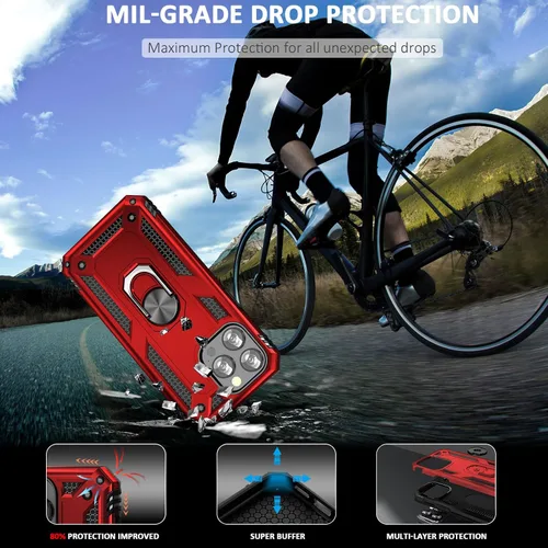 Miniatura 3 de ADDIT i Phone 12 Pro Max - Funda para iPhone 12 Pro Max, con anillo de soporte, soporte ajustable, grado militar, protección resistente, a prueba